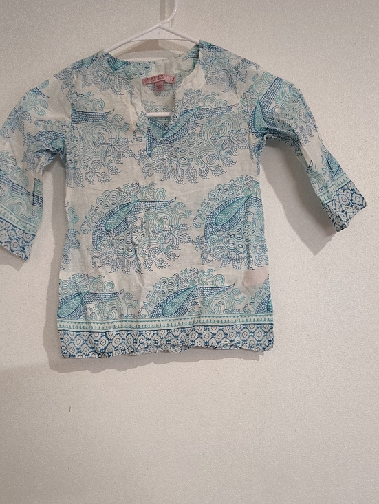 Calypso St. Barth Other - Calypso St. Barth Girls White & Blue Paisley Tunic
